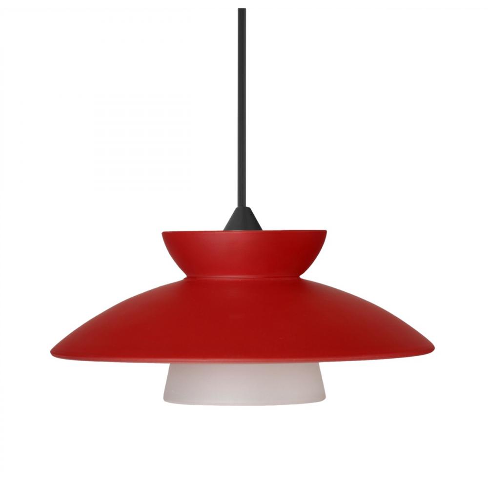 Besa Pendant Trilo 7, Black Finish, Red Matte 1x50W MAX GY6.35 Base