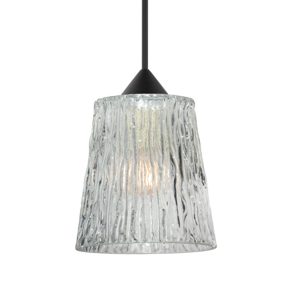 Besa Pendant Nico 4, Black Finish, Clear Stone 1x35W MAX GY6.35 Base