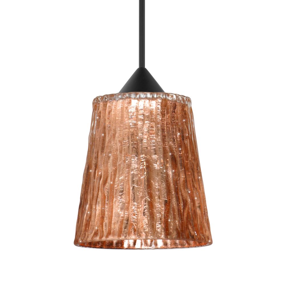 Besa Pendant Nico 4, Black Finish, Stone Copper Foil 1x35W MAX GY6.35 Base