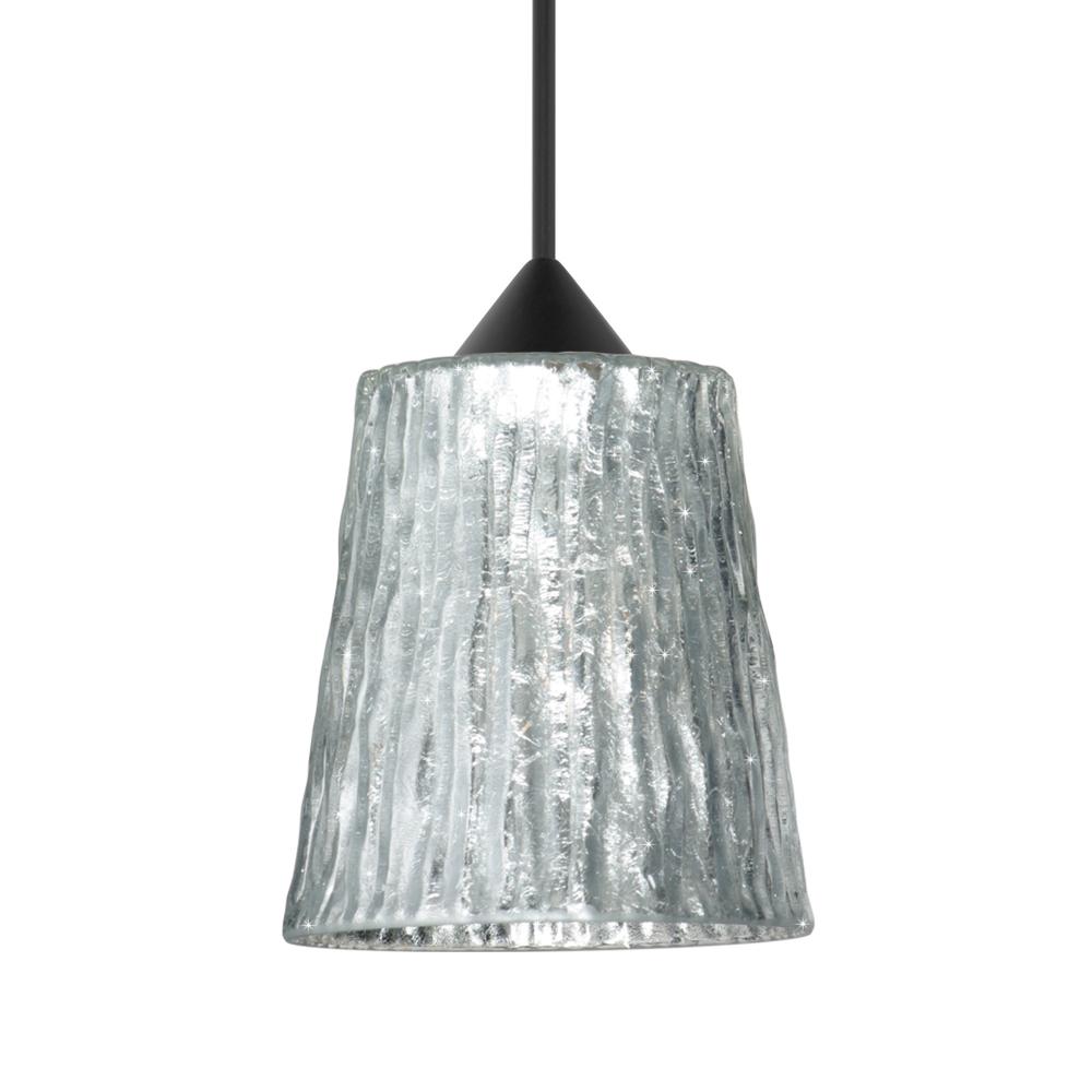 Besa Pendant Nico 4, Black Finish, Stone Silver Foil 1x35W MAX GY6.35 Base