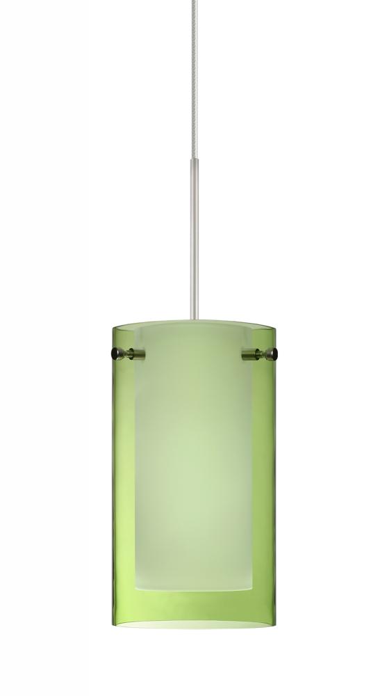 Besa Pendant Pahu 4 Satin Nickel Transparent Olive/Opal 1x5W LED