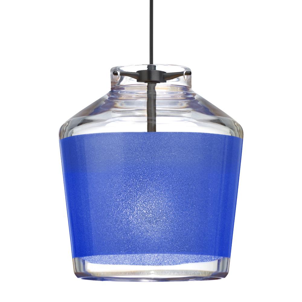 Besa Pendant Pica 6 Black Finish, Blue Sand 1x50W MAX GY6.35 Base