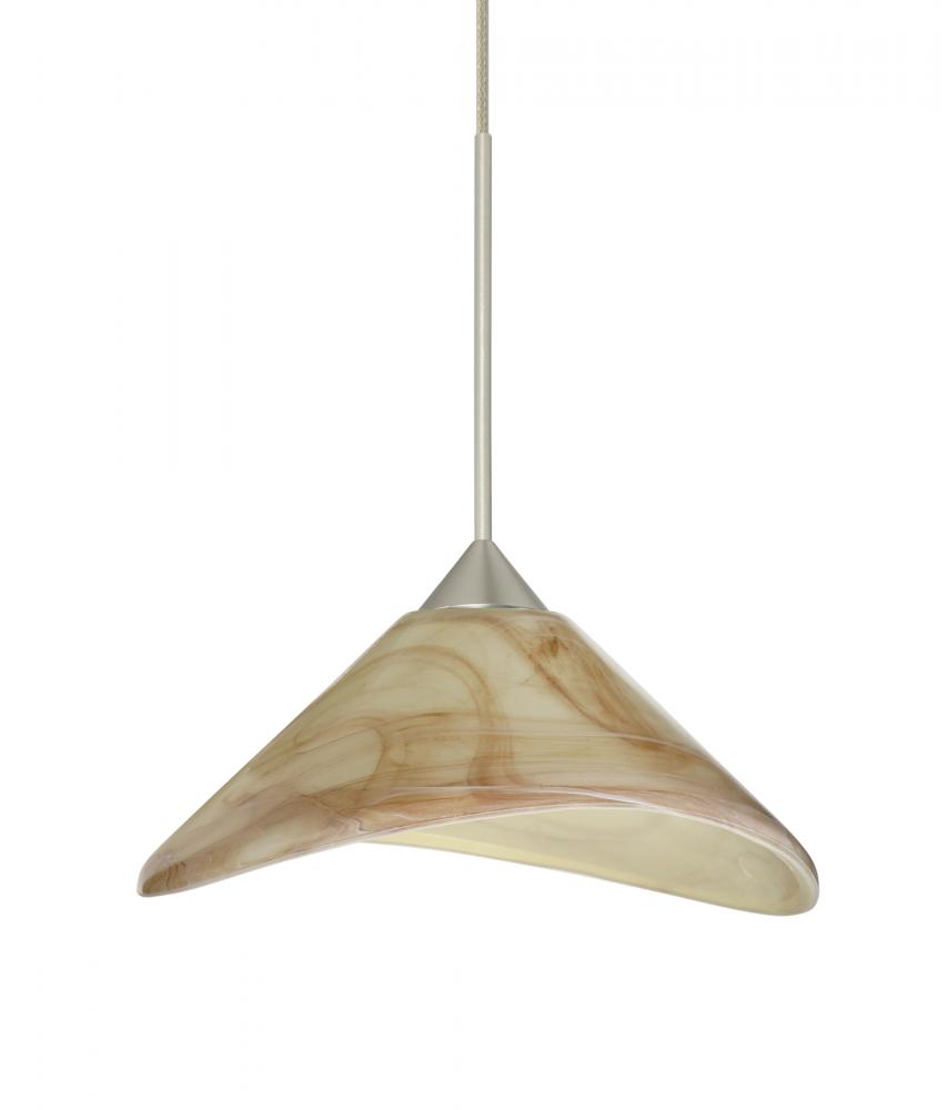 Besa Pendant Hoppi Satin Nickel Mocha 1x50W Halogen, 15Ft. Cord