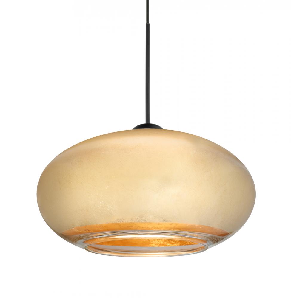 Besa Pendant Brio 7, Black Finish, Gold Foil 1x35W MAX GY6.35 Base