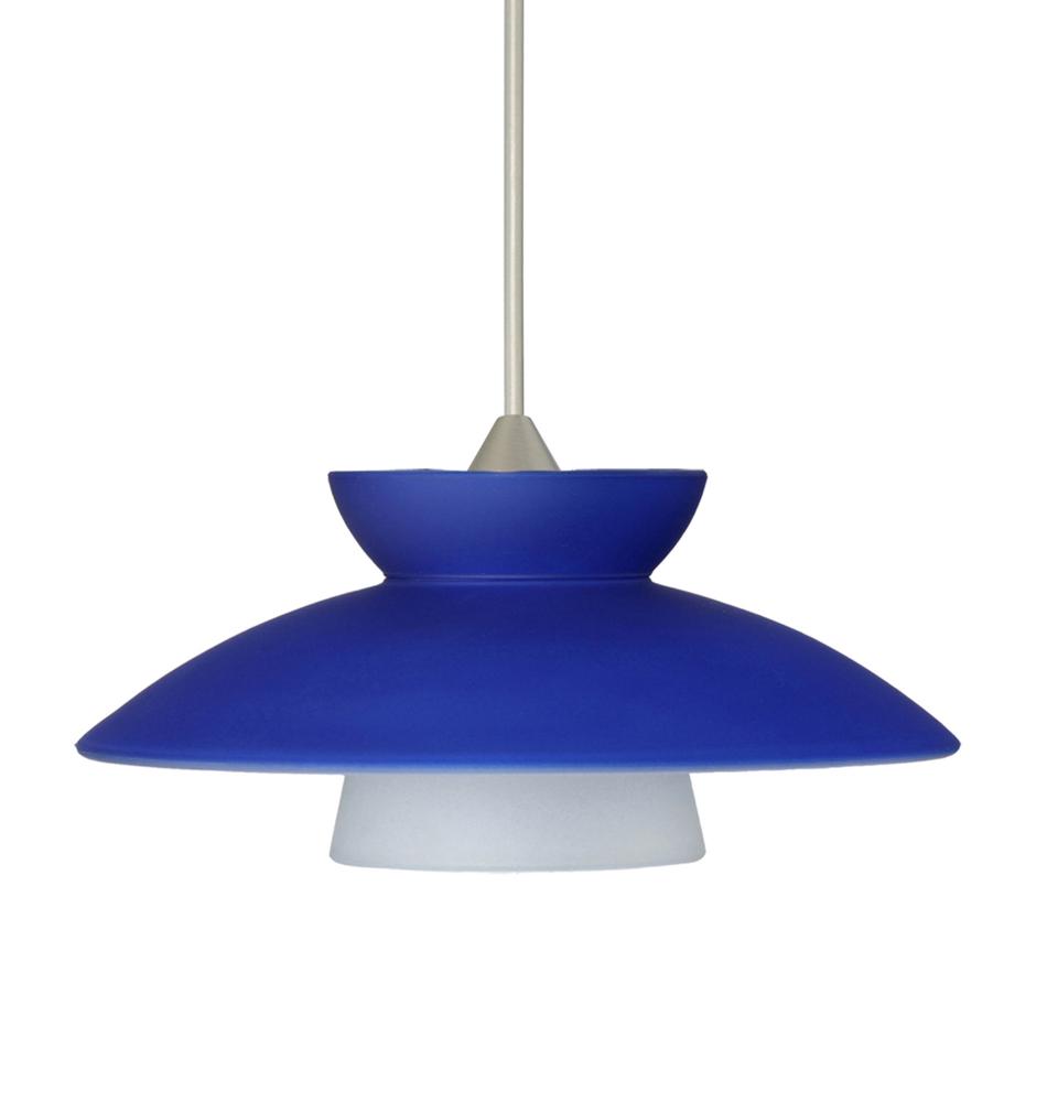 Besa Pendant Trilo 7 Satin Nickel Blue Matte 1x50W Halogen