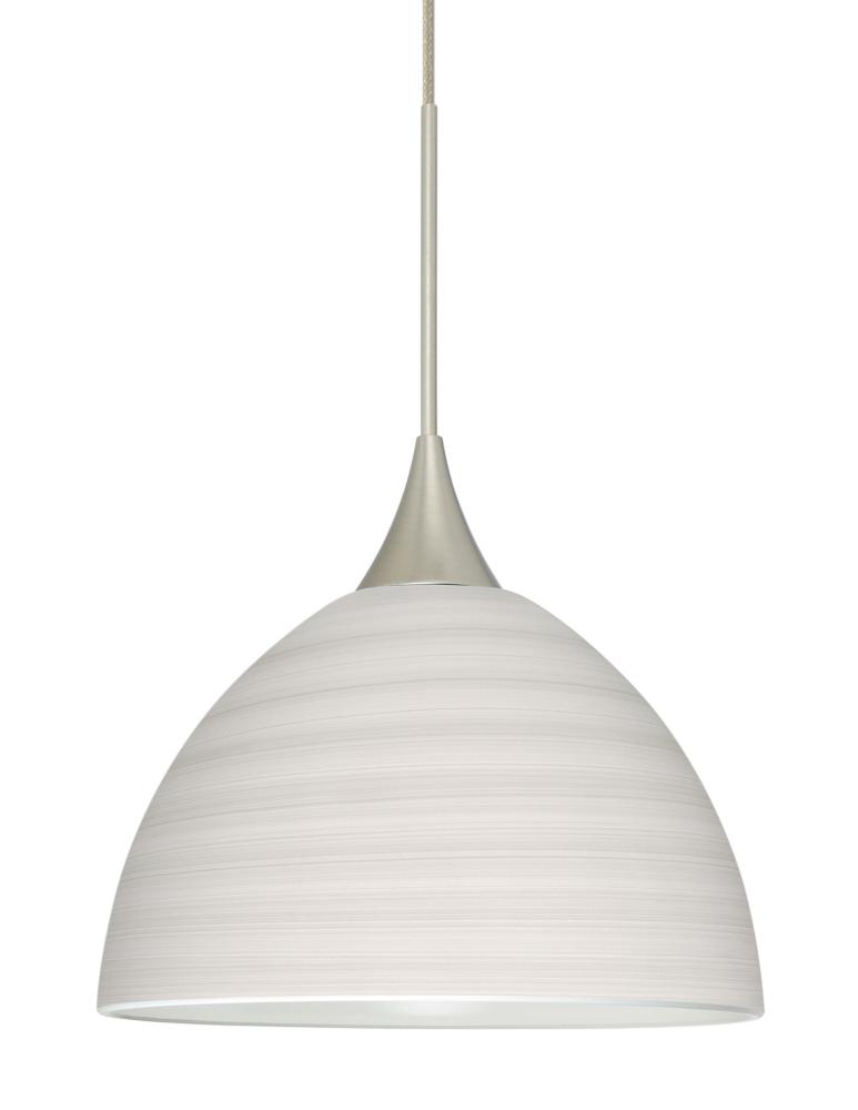 Besa Pendant Brella Satin Nickel Chalk 1x6W LED