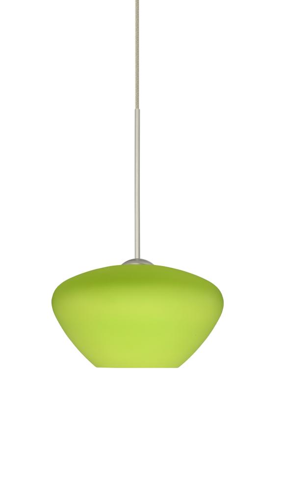 Besa Pendant Peri Satin Nickel Chartreuse 1x5W LED