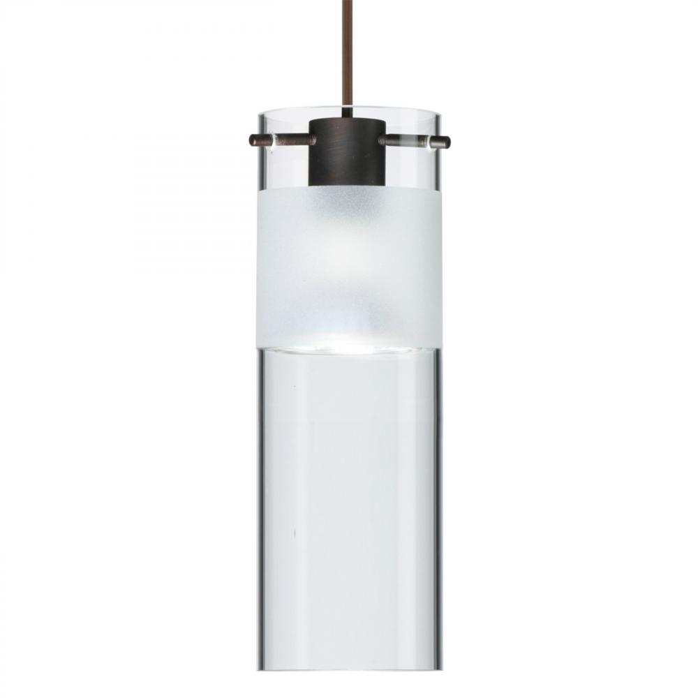 Besa, Scope 7 Cord Pendant, Clear/Frost, Bronze Finish, 1x50W MAX GY6.35 Base