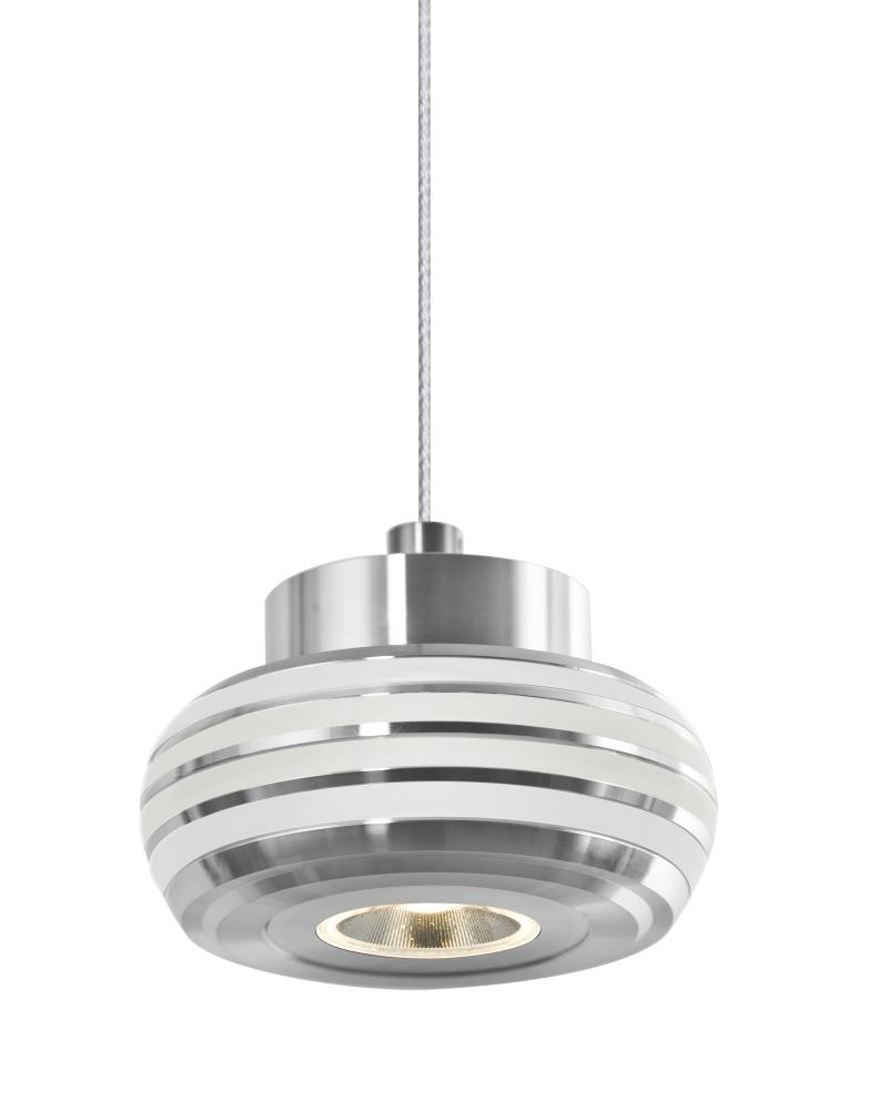 Besa, Flower Cord Pendant, Frost/Clear, Satin Nickel Finish, 1x3W LED