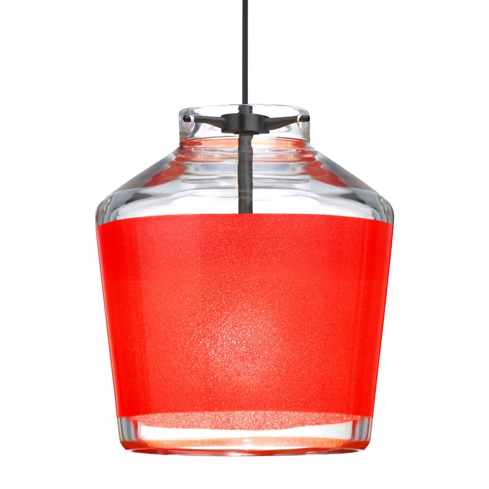 Besa Pendant Pica 6 Black Finish, Red Sand 1x5W LED