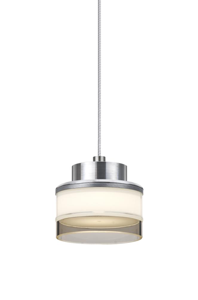 Besa, Pivot Cord Pendant, Opal Glossy/Smoke, Satin Nickel Finish, 1x3W LED