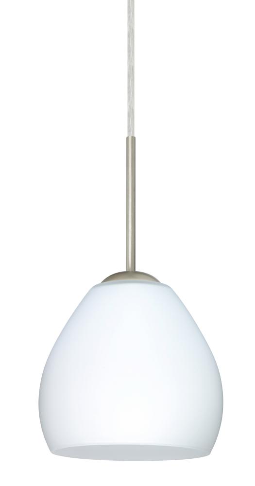 Besa Bolla LED Pendant Opal Matte Satin Nickel 1x9W LED