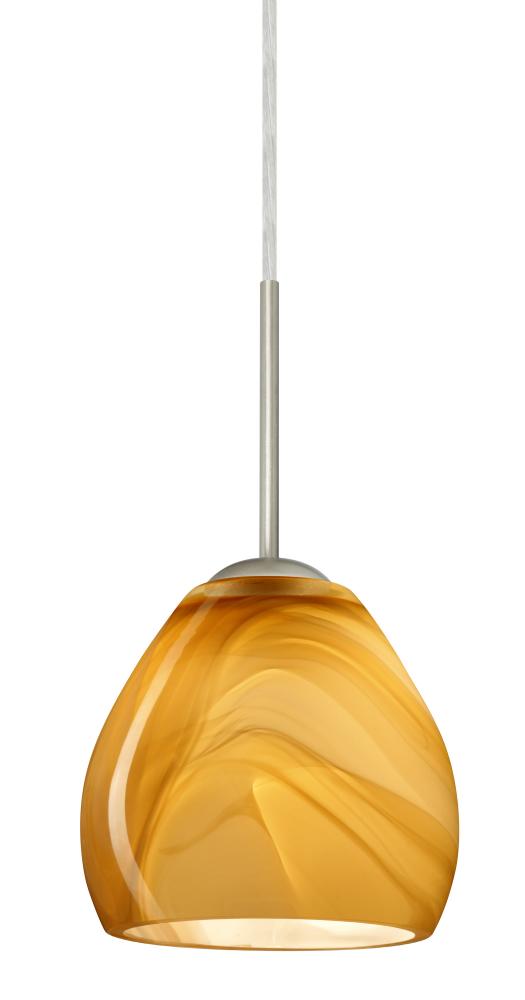 Besa Bolla LED Pendant Honey Satin Nickel 1x9W LED