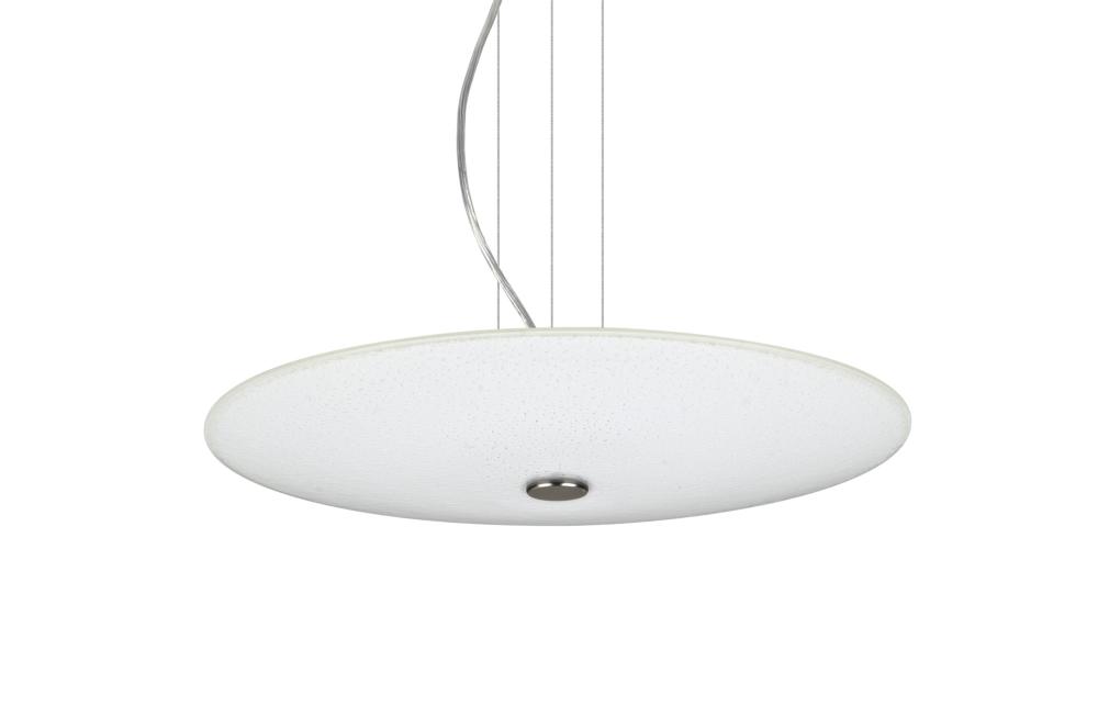 Besa Renfro 16 Round Suspension Pendant, White Sparkle, Satin Nickel, 1x16W LED