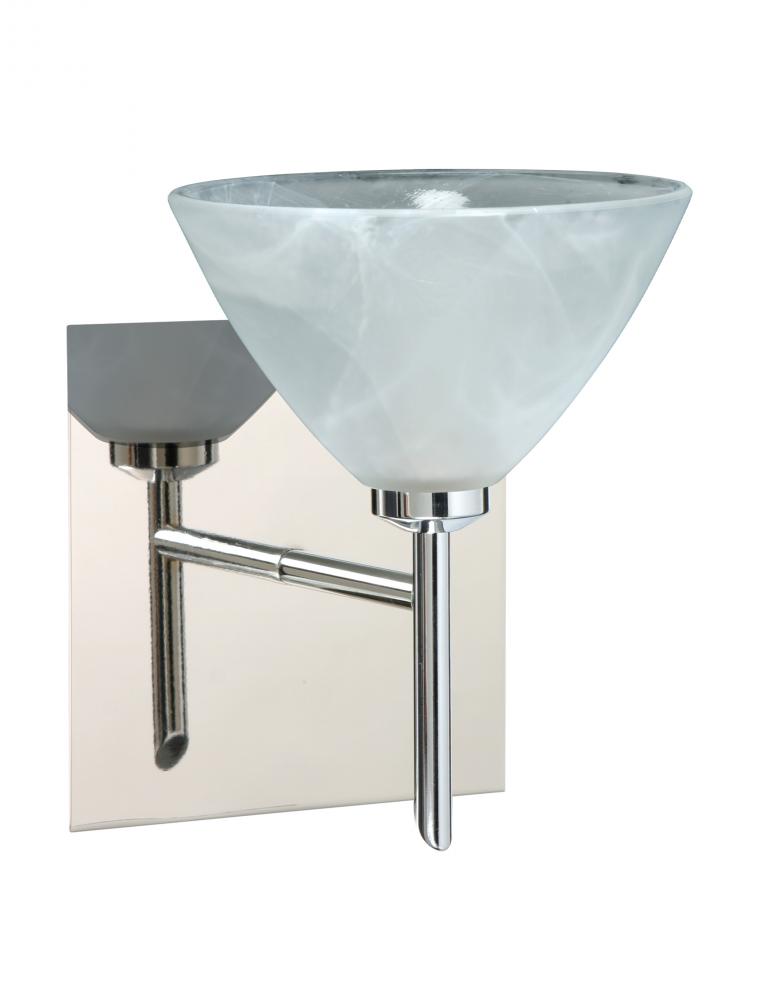 Besa Wall With SQ Canopy Domi Chrome Marble 1x5W LED