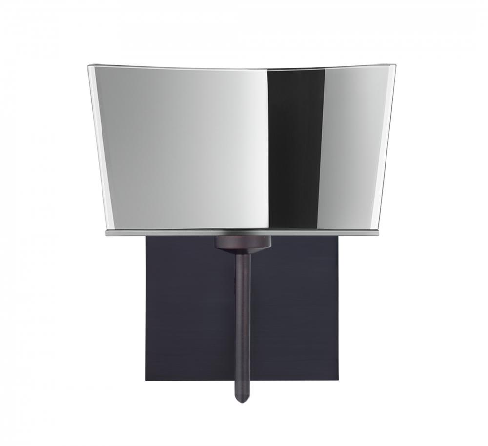 Besa Groove Wall With SQ Canopy 1SW Mirror-Frost Bronze 1x5W LED