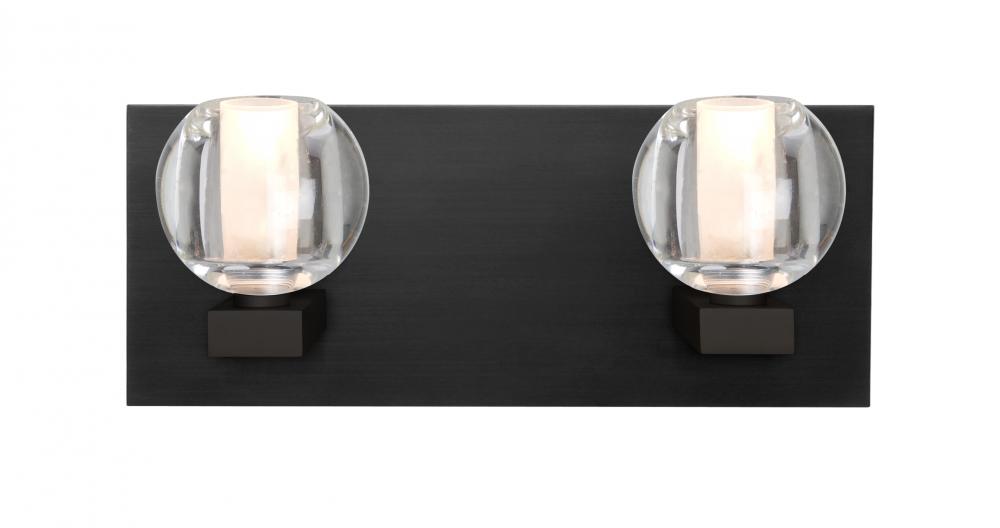 Besa, Boca Vanity, Clear, Black Finish, 2x40W G9 Base