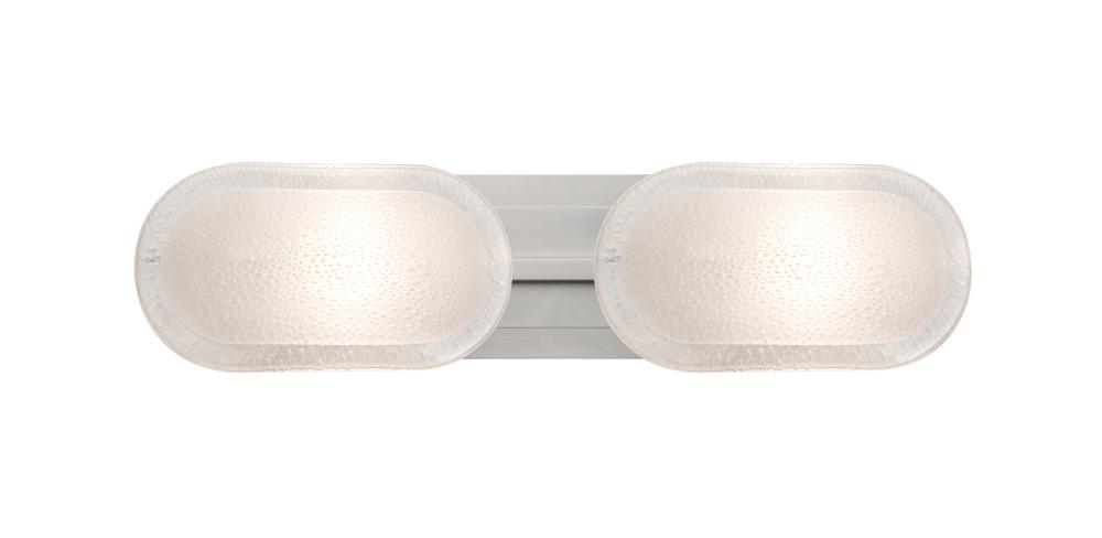 Besa, Cabo Vanity, Frost/Bubble, Satin Nickel Finish, 2x9W LED