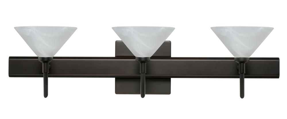 Besa Wall With SQ Canopy Kona Bronze Marble 3x5W LED