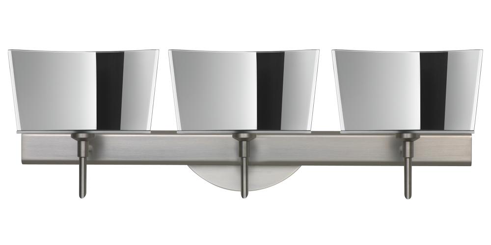 Besa Groove Wall 3SW Mirror-Frost Satin Nickel 3x5W LED