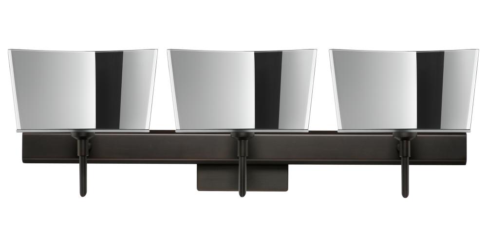 Besa Groove Wall With SQ Canopy 3SW Mirror-Frost Bronze 3x40W G9