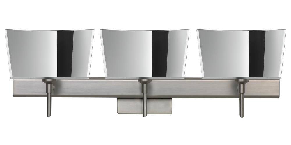 Besa Groove Wall With SQ Canopy 3SW Mirror-Frost Satin Nickel 3x40W G9