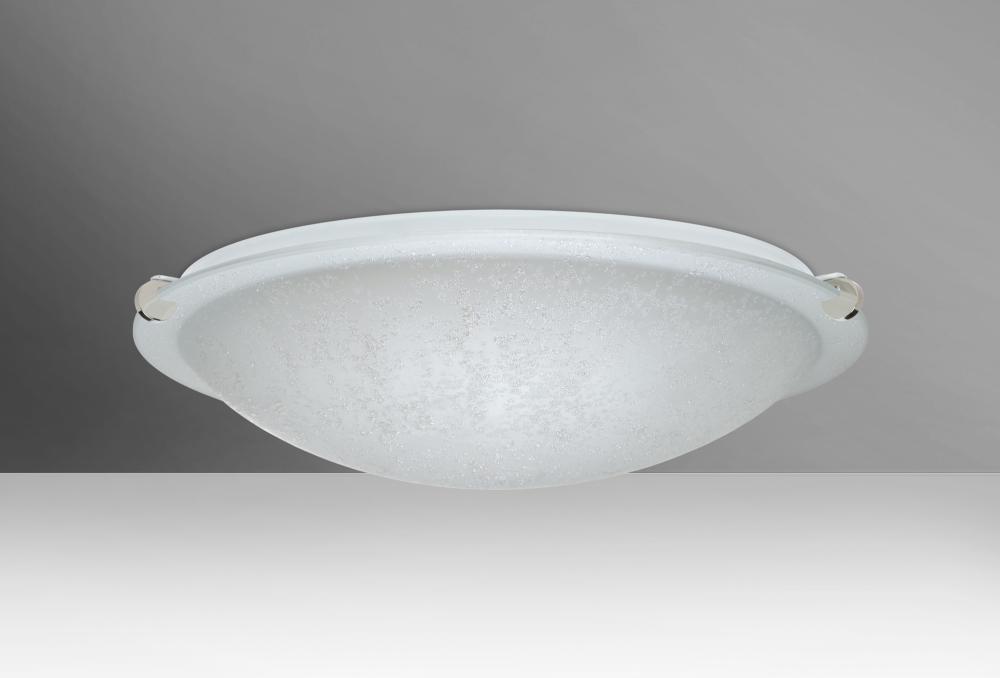 Besa Ceiling Trio 16 Polished Nickel Stucco 2x11W LED