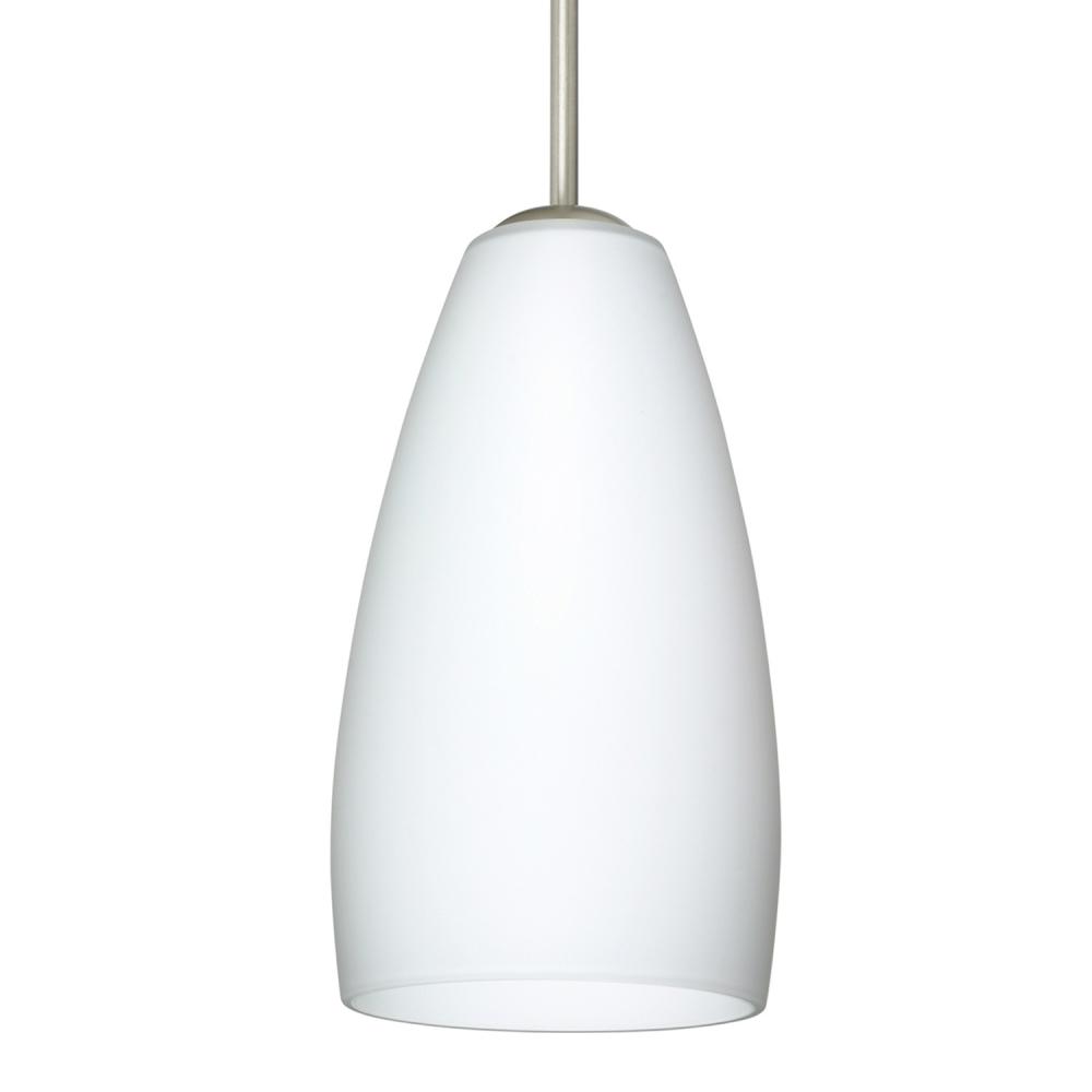 Besa Chrissy Pendant For Multiport Canopy Satin Nickel Opal Matte 1x9W LED, 15Ft. Cor