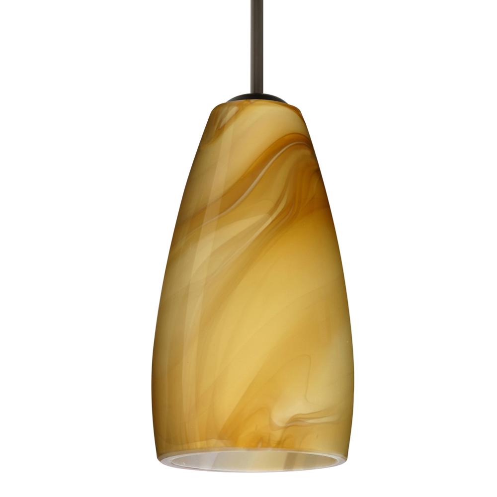 Besa Chrissy Pendant For Multiport Canopy Bronze Honey 1x9W LED, 15Ft. Cord