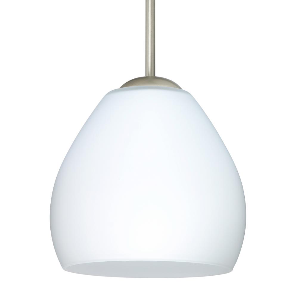 Besa Bolla LED Pendant For Multiport Canopy Opal Matte Satin Nickel 1x9W LED, 15Ft. C