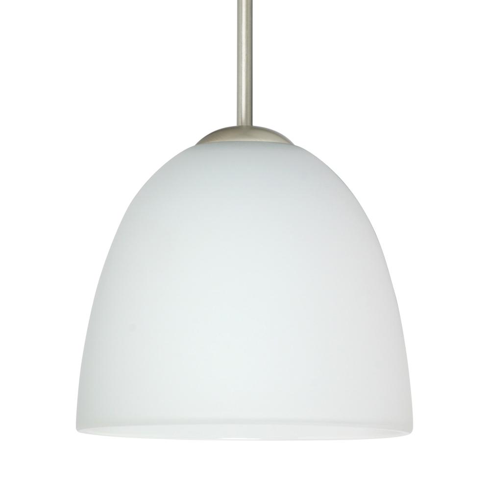 Besa Sasha LED Pendant For Multiport Canopy B Opal Matte Satin Nickel 1x9W LED, 15Ft.