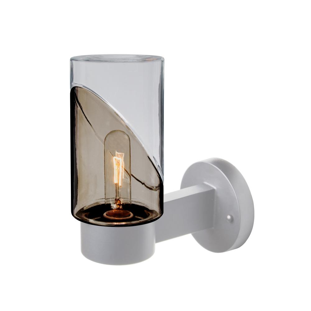 Blink Outdoor Sconce, Smoke/Clear, Silver Finish, 1x5W LED Filament