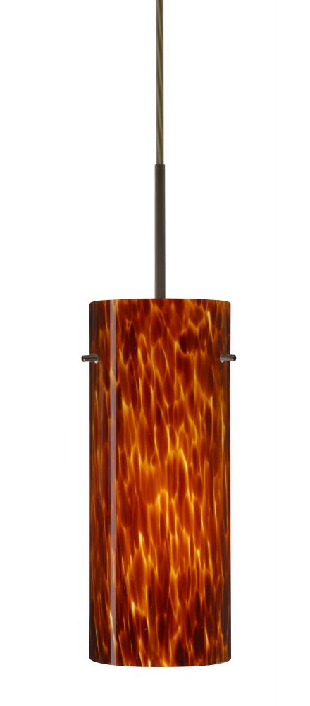 Besa Stilo 10 Pendant For Multiport Canopy Bronze Amber Cloud 1x100W Medium Base