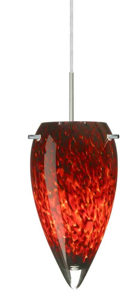 Besa Juli LED Pendant For Multiport Canopy Garnet Satin Nickel 1x9W LED