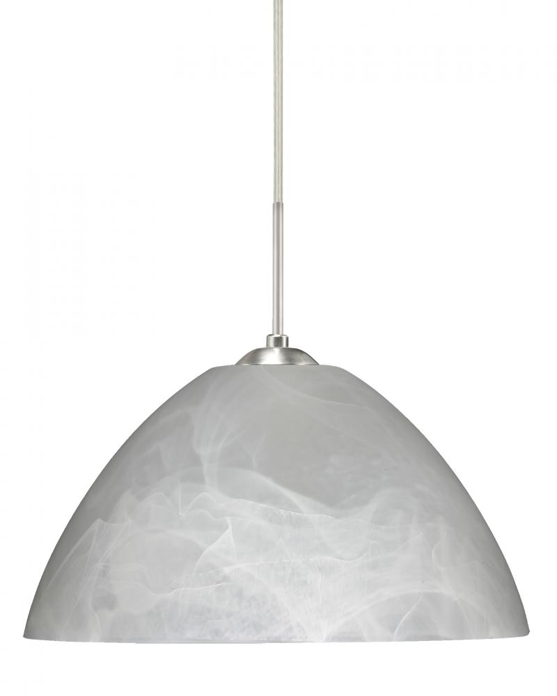 Besa Tessa Pendant For Multiport Canopy Satin Nickel Marble 1x75W Medium Base