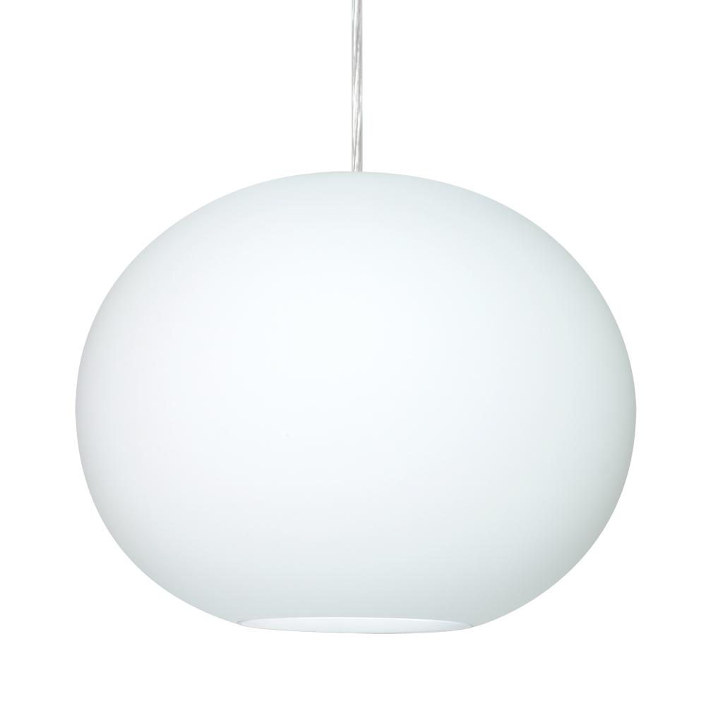 Besa Jordo LED Pendant for Multiport Canopies J Opal Matte Satin Nickel 1x11W LED