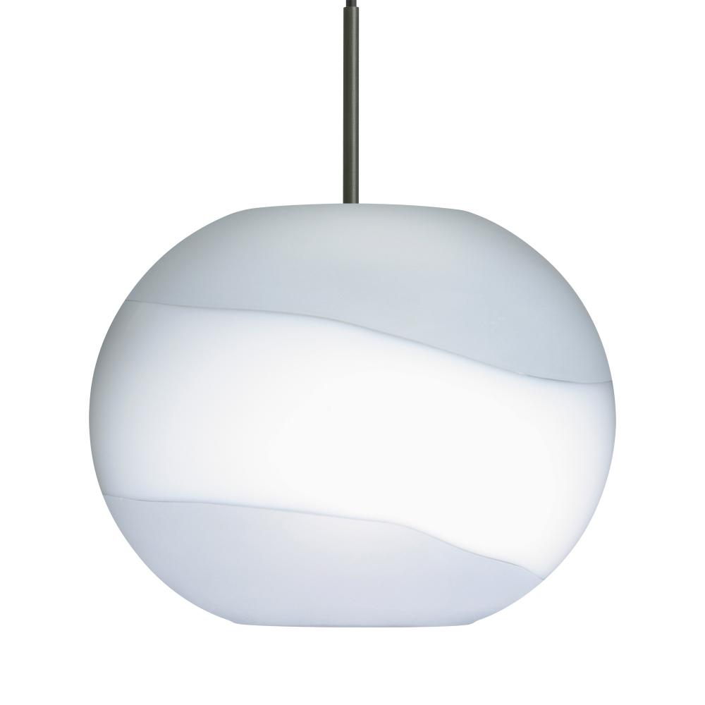 Besa Luna LED Pendant For Multiport Canopy Opal Frost Black 1x9W LED