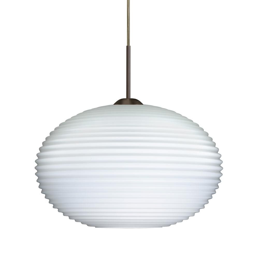 Besa Pendant For Multiport Canopy Pape 10 Bronze Opal Ribbed 1x75W Medium Base, 15Ft.