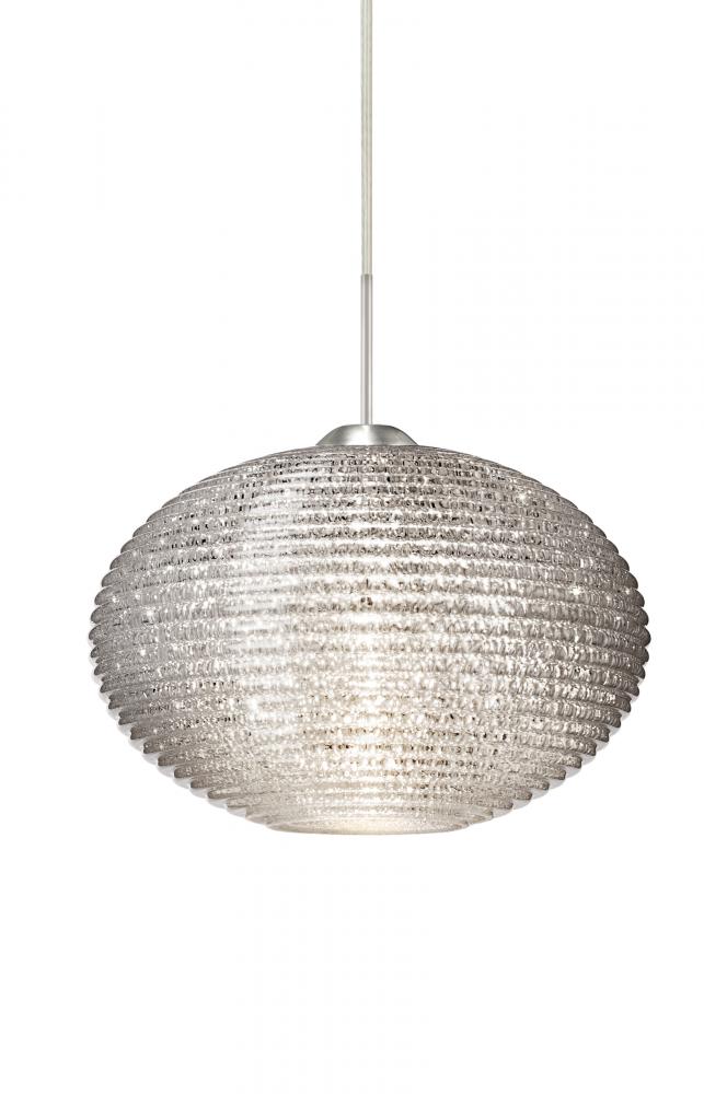 Besa Pendant For Multiport Canopy Pape 10 Satin Nickel Glitter 1x75W Medium Base