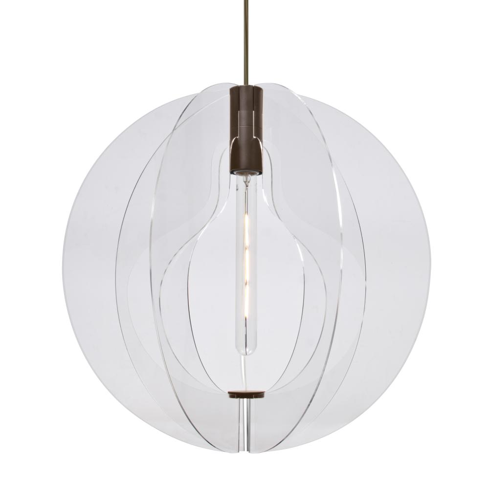Besa Pendant For Multiport Canopy , Globe, Bronze Finish, 1x4W LED Filament