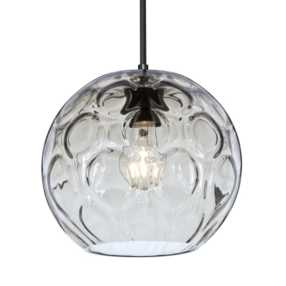 Besa Bombay Pendant For Multiport Canopy, Clear, Black Finish, 1x8W LED Filament