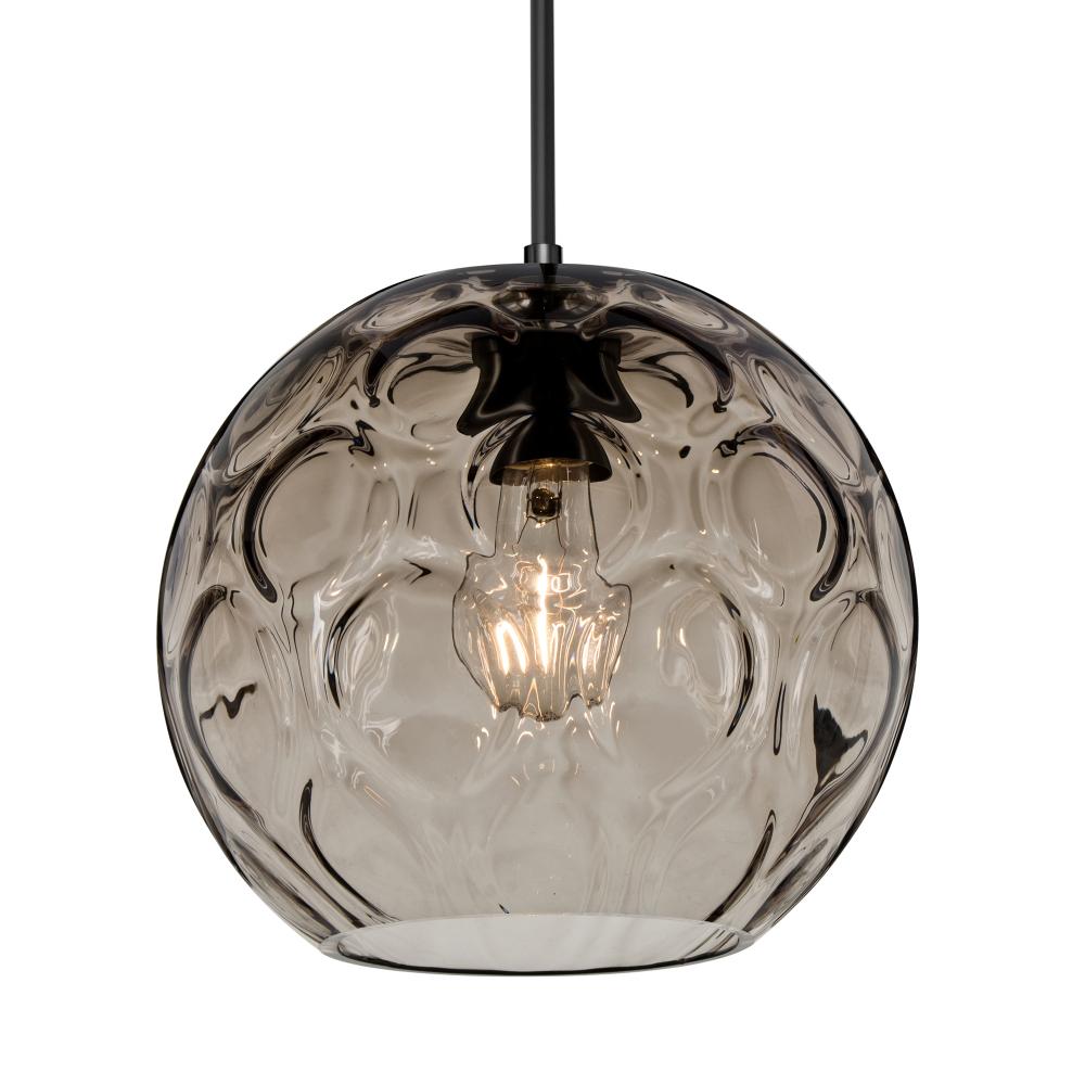 Besa Bombay Pendant For Multiport Canopy, Smoke, Black Finish, 1x8W LED Filament