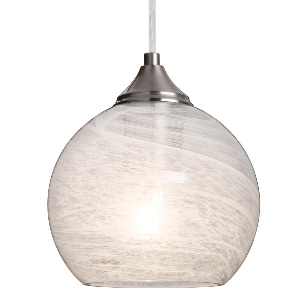 Besa, Jilly Cord Pendant For Multiport Canopy, Vapor Clear, Satin Nickel Finish, 1x60