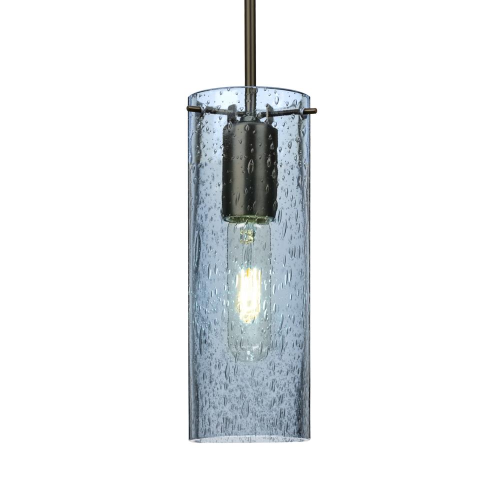 Besa, Juni 10 Pendant For Multiport Canopy, Blue Bubble, Bronze, 1x60W Medium Base, 1