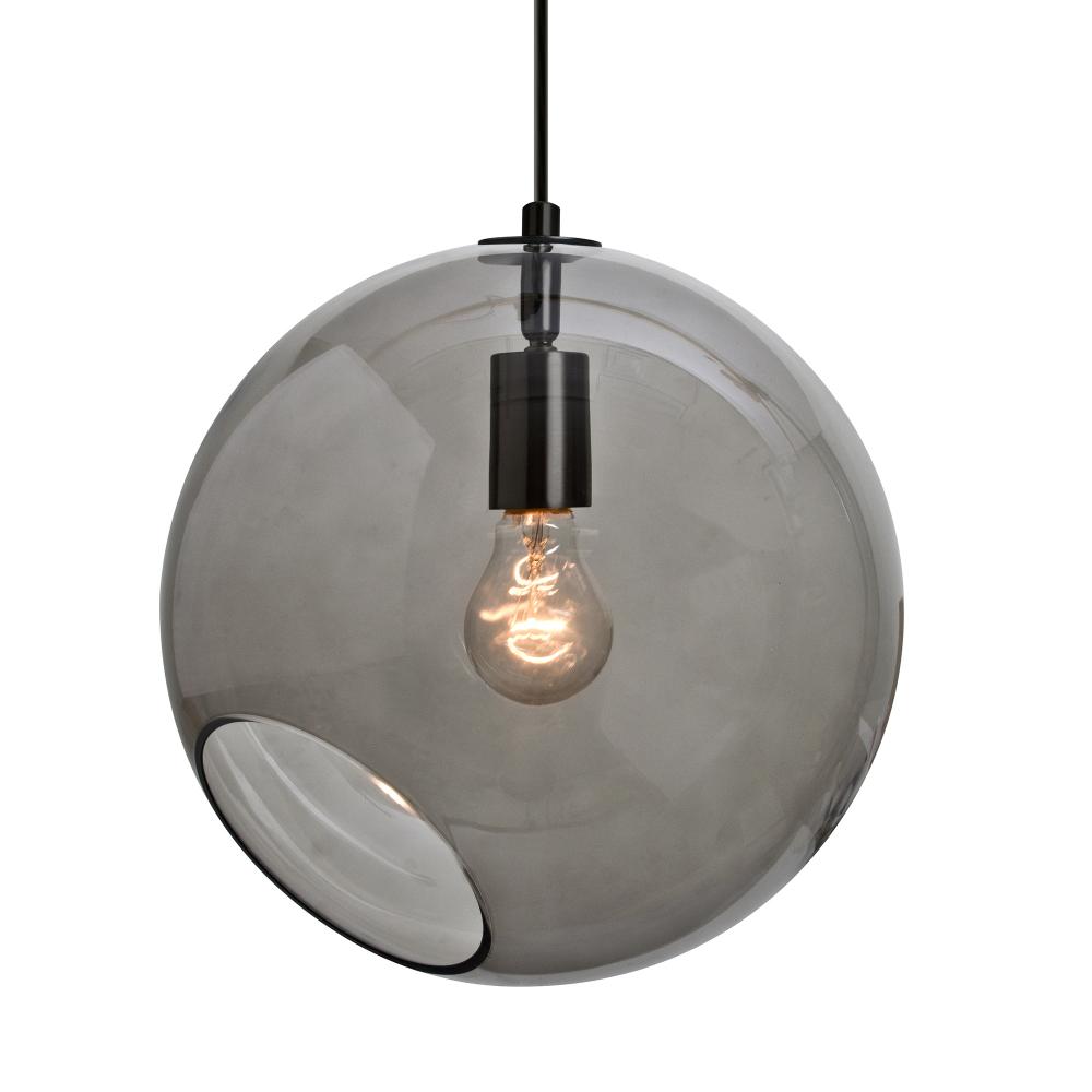 Besa, Maestro 12 Cord Pendant for Multiport Canopy, Smoke, Black Finish, 1x5W LED Filament
