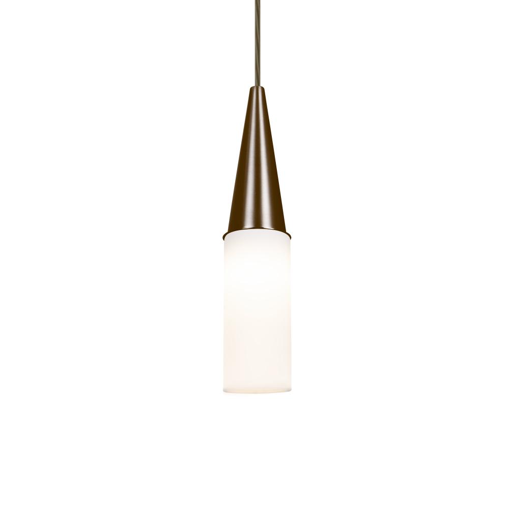 Besa Metro 12 Pendant, Opal Matte, Bronze Finish, 1x9W LED