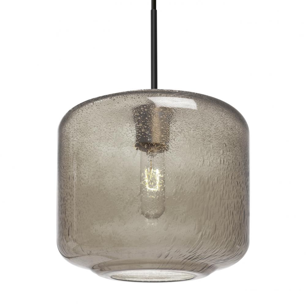 Besa Niles 10 Pendant For Multiport Canopy, Smoke Bubble, Black Finish, 1x60W MAX E26 Base