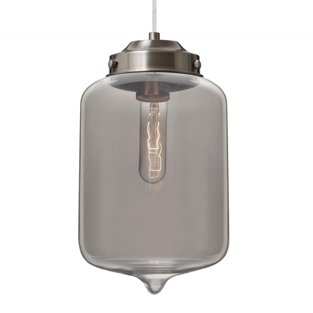 Besa Olin Pendant For Multiport Canopy Satin Nickel Smoke 1x60W Medium Base T10