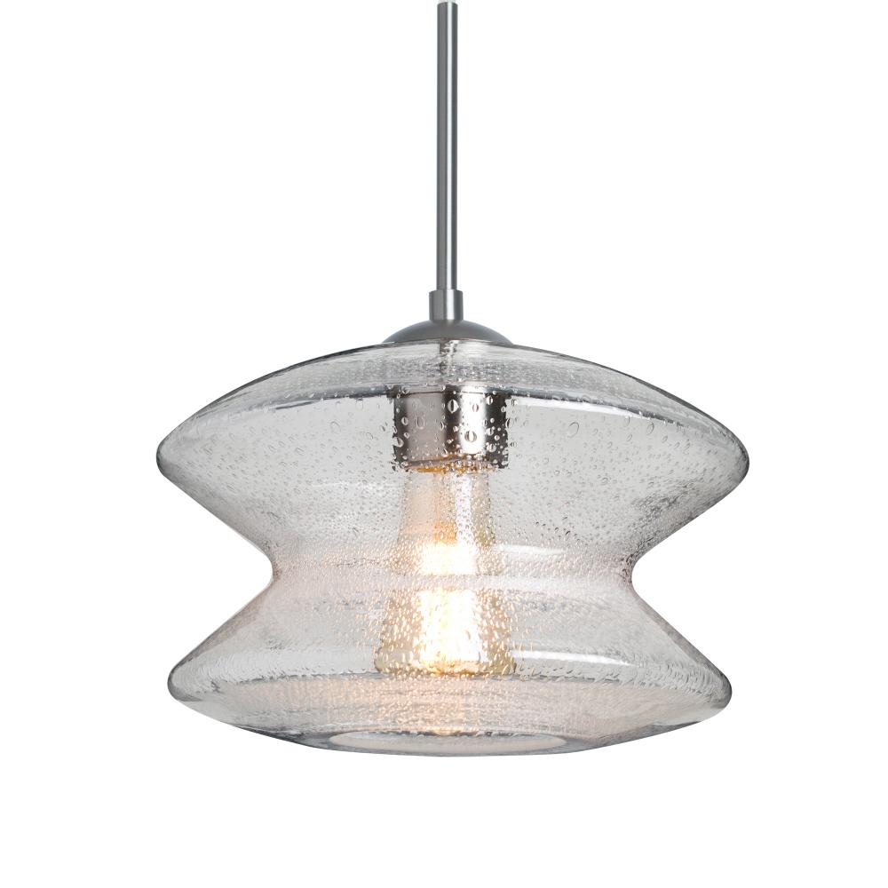 Besa, Zen Cord Pendant For Multiport Canopy, Clear Bubble, Satin Nickel Finish, 1x60W