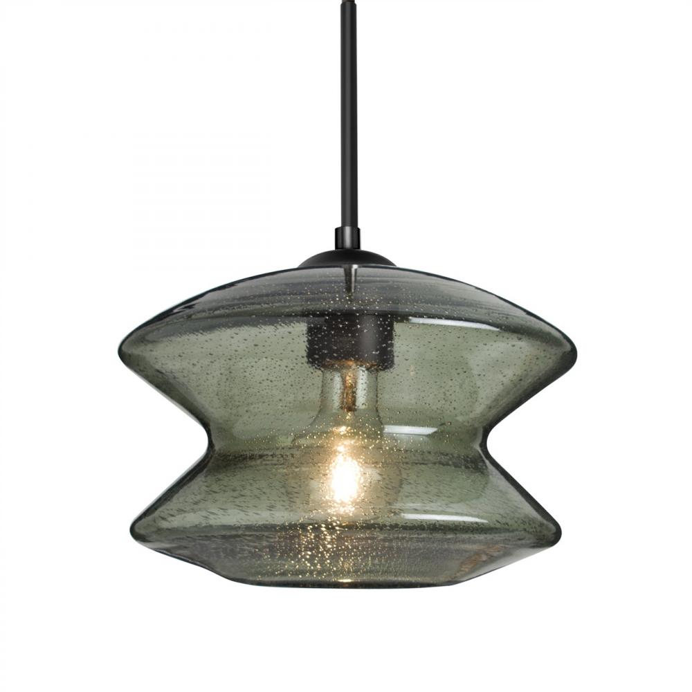Besa, Zen Cord Pendant For Multiport Canopy, Moss Bubble, Black Finish, 1x8W LED Filament